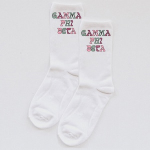 Gamma Phi Beta Socks, Gphi, bid day stuff, gifts for rush, recruitment, sorority gifts, custom socks, sorority socks, big little reveal, tee
