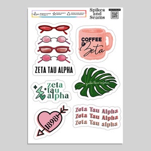 Zeta Tau Alpha stickers, Zeta merchandise, sorority recruitment, sorority stickers, big little reveal, sorority gift basket, go greek, decal
