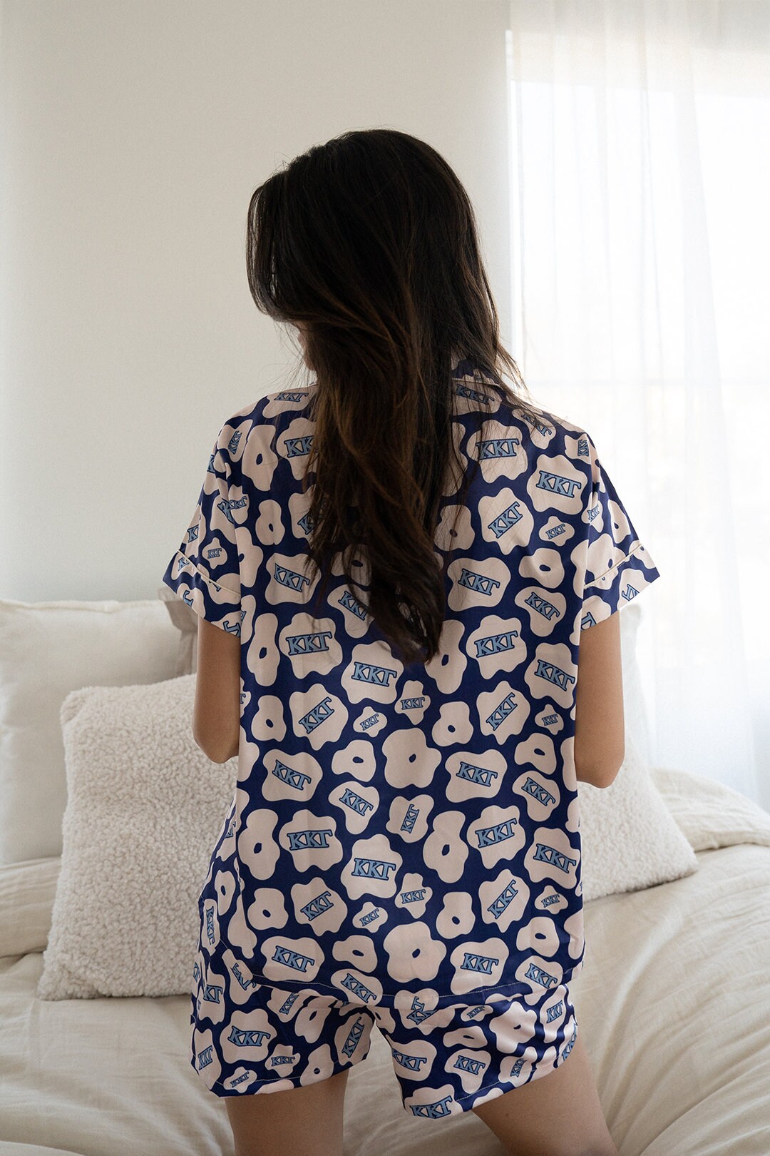 Greek Pyjamas KKG Greek Letter Pajamas – Chic & Stylish Satin PJ Set, Personalized ...