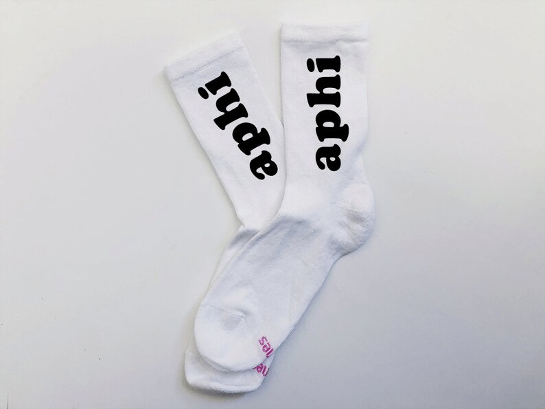 sorority stuff aphi alpha phi aphi stuff bid day sorority gifts sorority socks custom socks socks bid day gifts