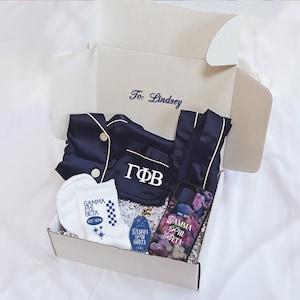 gamma phi beta, sorority gift box, sorority pajamas, sorority gift, gift, gamma phi gift, gphi pajamas, sorority gift, gamma phi beta, gphi