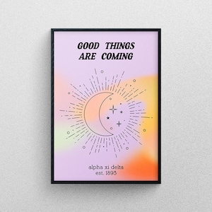 Alpha Xi Delta art print, Alpha Xi, sorority art print, sorority recruitment, gifts for rush, big little, bid day, gift, collage kit, AXiD