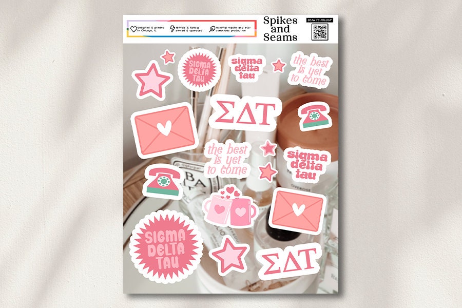 Sigma Delta Tau stickers, Sig Delt merch, SDT, sorority stickers, recruitment, bid day, greek decal, sorority gift basket, greek, SDT gift