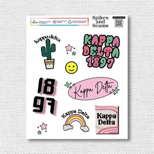 Kappa Delta stickers, sorority recruitment, sorority stickers, gifts for rush, bid day, big little reveal, sorority gift basket, greek decal