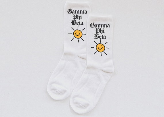 Flytte efter skole Zoo om natten Buy Gamma Phi Beta Socks Gphi Bid Day Stuff Gifts for Rush Online in India  - Etsy