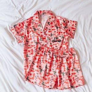 BLOCK FONT Chi Omega, cowboy pajamas, western party, cowboy pjs, sorority pajamas, bid day, sorority recruitment, big little reveal, pjs