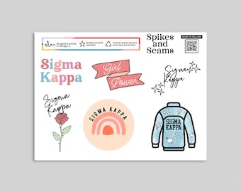 Sigma Kappa stickers, Sig Kap, sorority recruitment, sorority stickers, greek decal, bid day, sorority gift basket, big little reveal gift