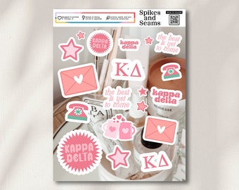 Kappa Delta Aufkleber, Studentenverbindung Rekrutierung, Studentenverbindungsaufkleber, Geschenke für Ansturm, Bid Day, große kleine Enthüllung, Schwesternschaftsgeschenkkorb, griechischer Aufkleber