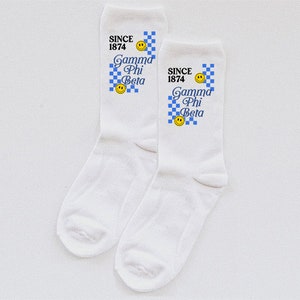 Gamma Phi Beta socks, GPhi, sorority socks, recruitment, Gamma Phi, sorority, bid day, custom, rush, big little reveal, sorority gift, socks