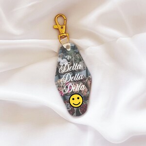 Tri Delta keychain, Tri Delta gift, Tri Delta merch, Tri Delta basket, sorority keychain, greek keychain, custom keychain, Delta Delta Delta
