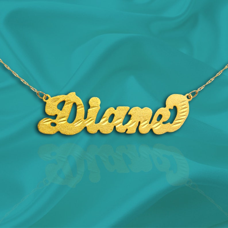 Classic Name Necklace  24K Gold Plated Sterling Silver  24K GoldplatedSilver