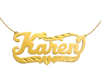 Name Necklace - Customized Your Name Jewelry - 24K Gold Plated Sterling Silver - Personalized Name Necklace - Gift for Mom - Made in USA