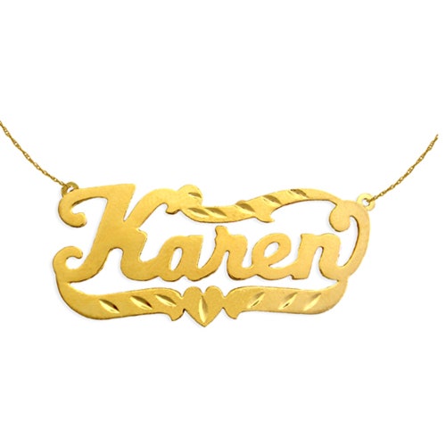 Sterling Silver Name Necklace Personalized Name Necklace Etsy