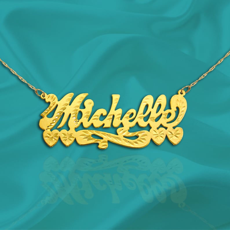 Custom Name Necklace 24K Gold Plated Sterling Silver Handcrafted Designer Gifts for her Personalized Gift Made in USA image 1