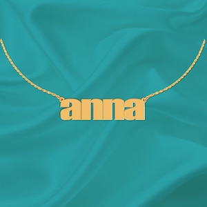 Lowercase block letters Name Necklace - Personalized Necklace - Handcrafted Designer - Classic block name Necklace - Made in USA