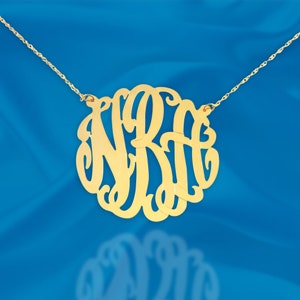 Personalized Monogram Initial Necklace - Handcrafted Designer - Monogrammed Necklace Personalized with Your Initials - Made in USA