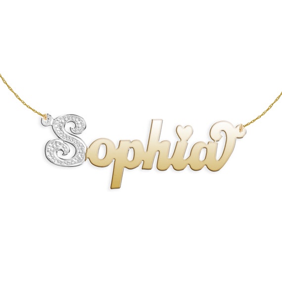 24K Gold Plated Sterling Silver Name Necklace Handcrafted
