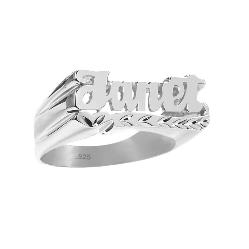 Name Ring Sterling Silver Personalized Name Ring with Name of Your Choice Size 4 thru 12 Made in USA image 2