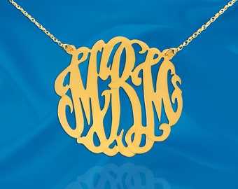 Monogrammed Necklace - Handcrafted Designer - Personalized Initial - Monogram - Personalized Jewelry - Made in USA