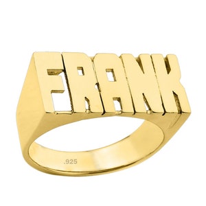 Personalized Name Ring Name Ring 24K Gold Plated Sterling Silver Custom Name Ring Your Name Choice Size 4 thru 12 Made in USA image 2
