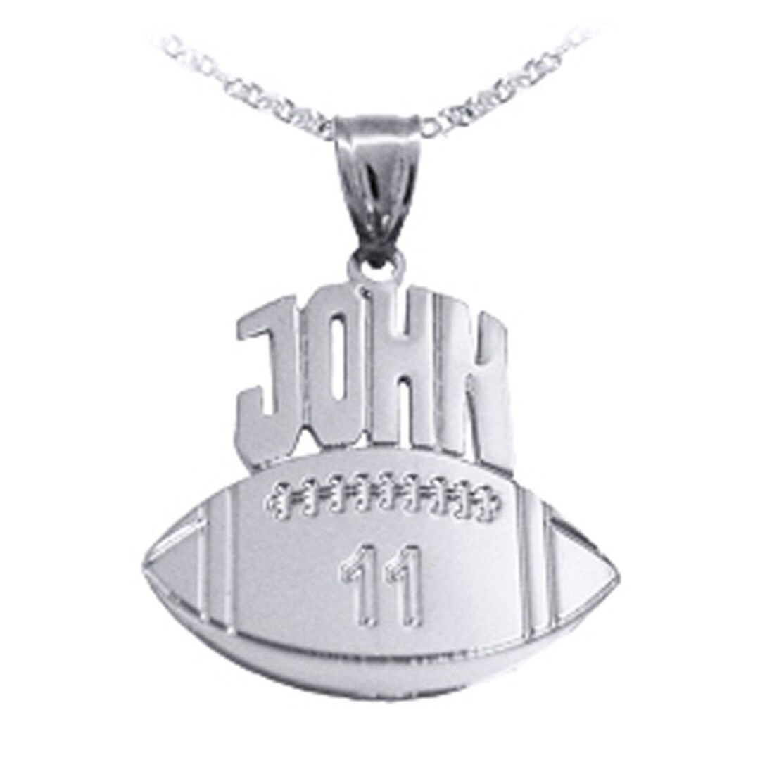 Football Sports Charm Handcrafted Designer Personalized Football Custom Football Name and Number ...