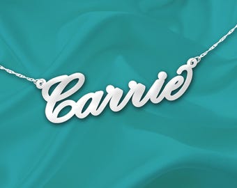 Name Necklace Sterling Silver Personalized Name Handcrafted Made in USA