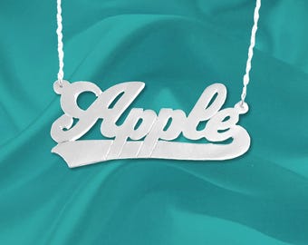 14K White and Yellow Gold Name Necklace - Personalized Name - Custom Nameplate - Handcrafted USA