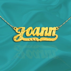 Collana con nome Argento sterling placcato oro 24K Collana con nome personalizzata Designer artigianale Gioielli con nome Prodotto negli Stati Uniti 24K Goldpalte Silver