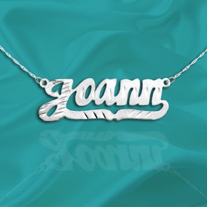 Collana con nome Argento sterling placcato oro 24K Collana con nome personalizzata Designer artigianale Gioielli con nome Prodotto negli Stati Uniti immagine 4