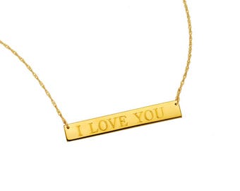 Naam Bar Ketting - 24K verguld Zilver - Naam Tag - Gold Bar Ketting - Aangepaste ketting - Gepersonaliseerde naam ketting - Made in USA