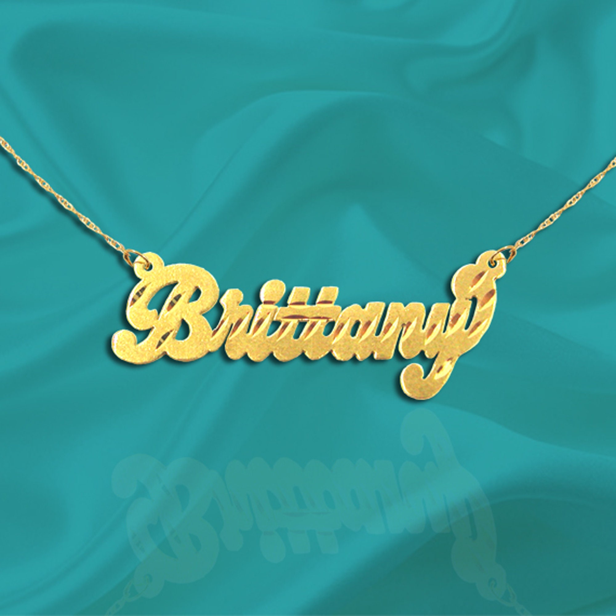 Name Necklace 24K Gold Plated Sterling Silver Handcrafted Designer