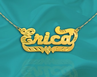 Custom Name Necklace 24K Gold Plated Sterling Silver Personalized Name Your Choice Handcrafted USA