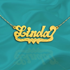 Classic Name Necklace 24K Gold Plated Sterling Silver image 1