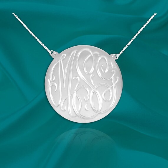 Monogram cheap disc necklace