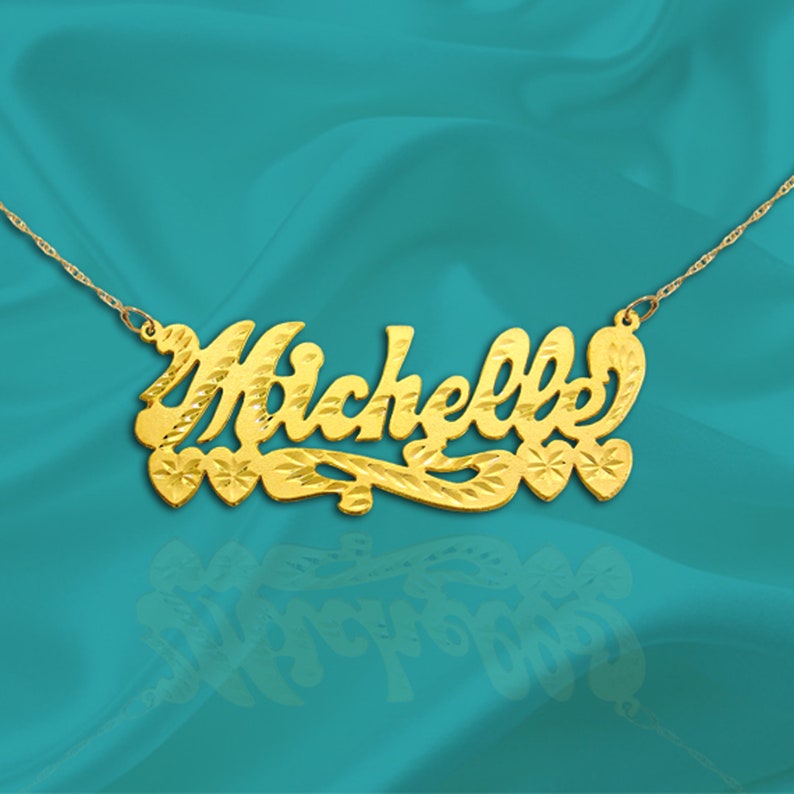 Custom Name Necklace 24K Gold Plated Sterling Silver Handcrafted Designer Gifts for her Personalized Gift Made in USA image 2