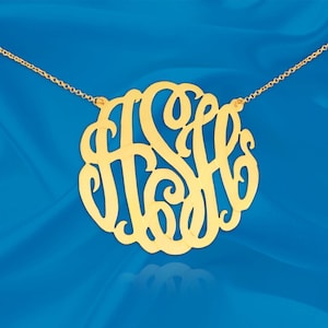 Timeless Monogram Necklace Initial Pendant Handcrafted Designer ...