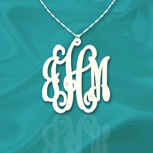 Interlocking Monogram Necklace - Vine Monogram - Sterling Silver - Handcrafted Designer - Birthday Gifts - Gift for Friend - Made in USA