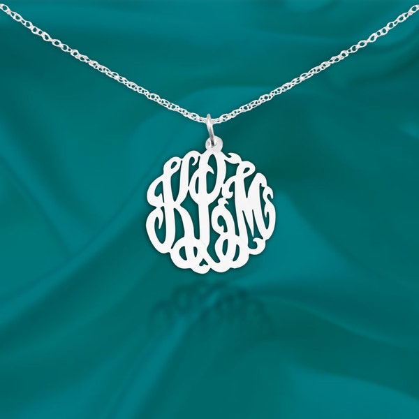 Monogram Pendant - Custom Monogram Necklace - Handcrafted - Personalized Initial Necklace - Gift for Mother - Gift for Her - Made in USA
