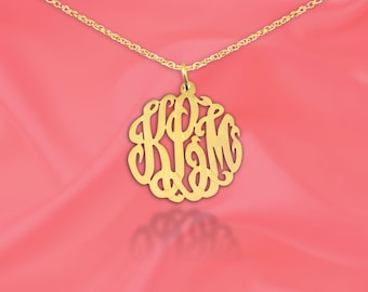 Monogram necklace - Monogram Pendant - Handcrafted Designer - Custom Monogram - Initial Necklace - Birthday gifts - Wedding Gift Made in USA
