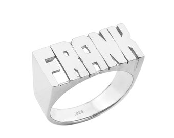 Name Ring Sterling Silver -  Personalized Ring -  Custom Ring - Name Band - Statement Ring Name of Your Choice Size 4 thru 12 -  Made in USA