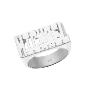 Sterling Silver Personalized Name Ring - Custom Word Jewelry