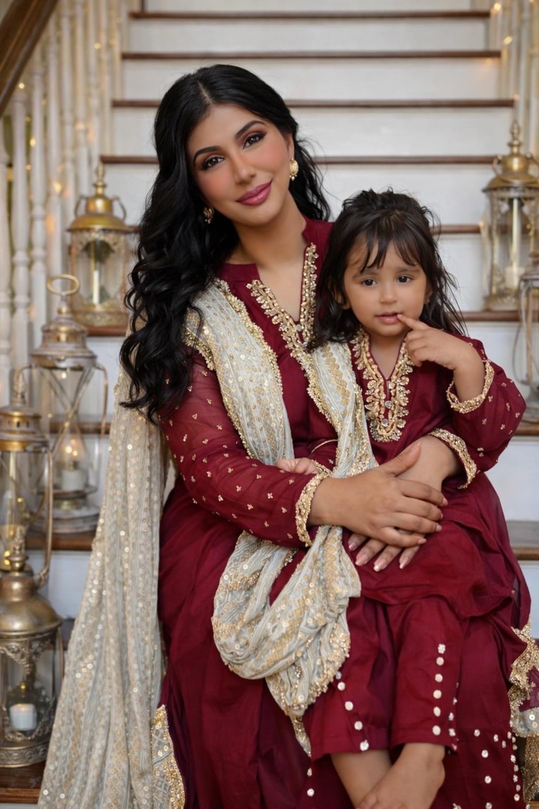 Pakistan Mami R Pakistani Mommy and Me Ruby Red Eid Ramadan Outfit Shakwar Kameez - Etsy