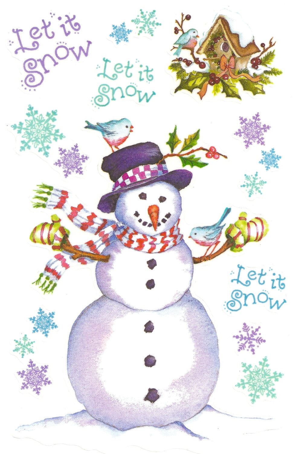 1 RARE Let It Snow Holiday Sticker Sheet by PSX SR6441 Snowman from ...