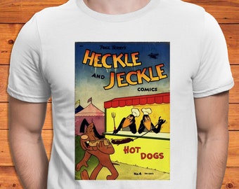 Heckle and Jeckle Retro Cartoon Character Worn Look Gift T