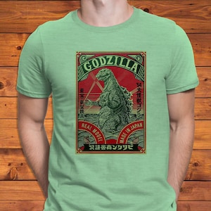 Vintage Style &quot;Godzilla&quot; Inspired by Japanese Poster Retro Tee