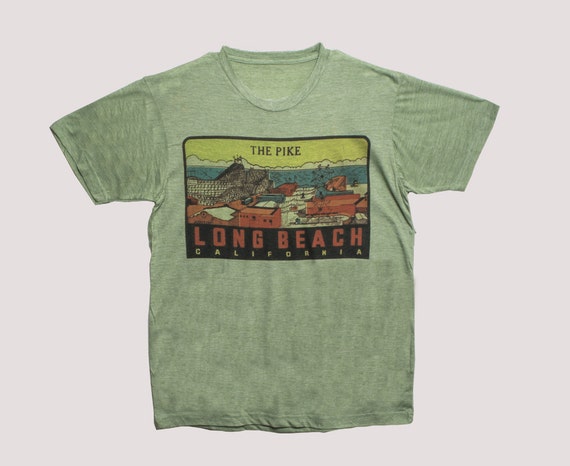 Retro Postcard Long Beach Pike California Vintage Design T