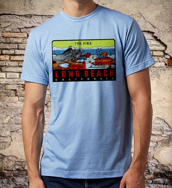 Retro Postcard Long Beach Pike California Vintage Design T-shirt Original  Tee 