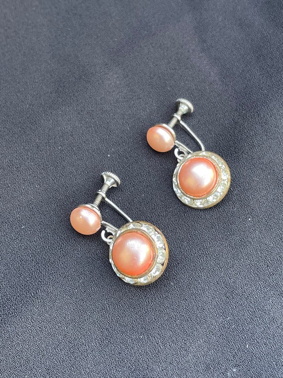 Vintage Clip on Dangle Earrings - image 5