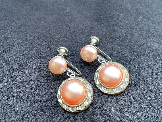 Vintage Clip on Dangle Earrings - image 2