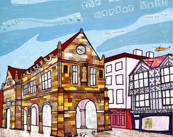 The Old Market Hall, Shrewsbury, Giclee Print, Shropshire Landmark Painting